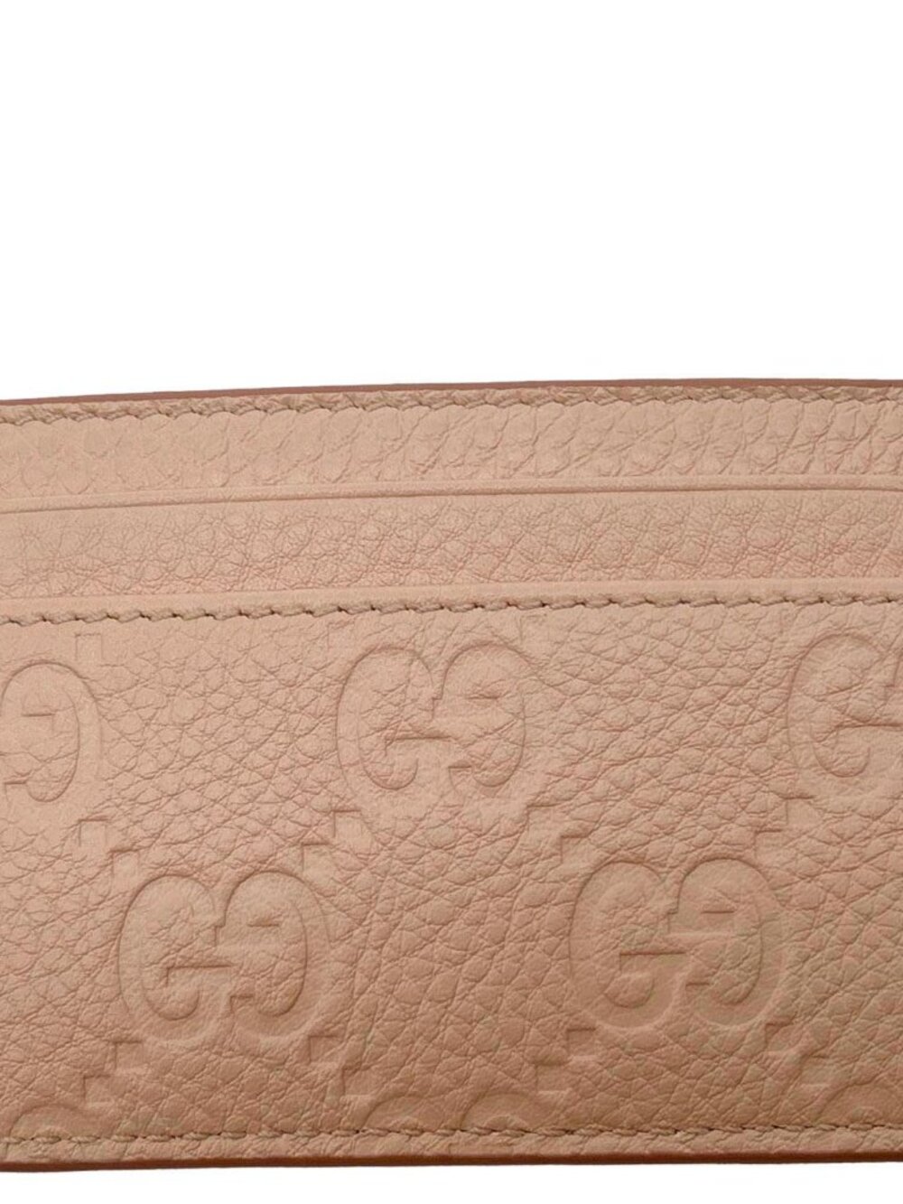 Gucci  GG Emblem Embossed Leather Card Holder Pink 815883